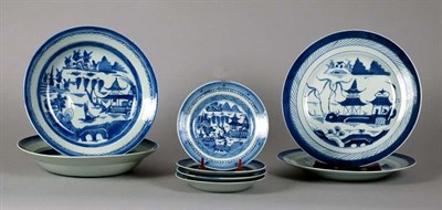 Lot 3154 - Group of Canton Blue and White Porcelain...