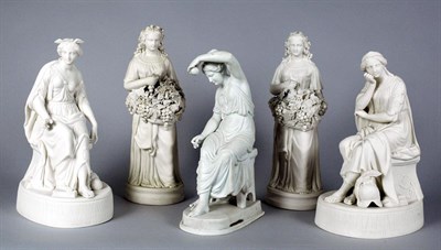 Lot 3156 - Pair of Parian Porcelain Classical Female...