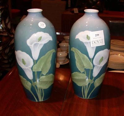 Lot 259 - Pair of Floral Decorated Porcelain Vases...