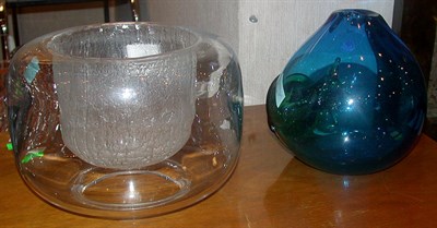 Lot 303 - Two Art Glass Vases Including a vase signed...