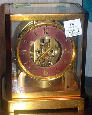 Lot 330 - Brass and Glass Atmos Clock Jaeger Le Coutre