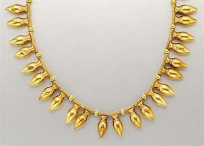 Lot 1273 - Antique Gold Fringe Necklace