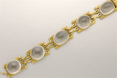 Lot 1437 - Gold and Rock Crystal Bracelet