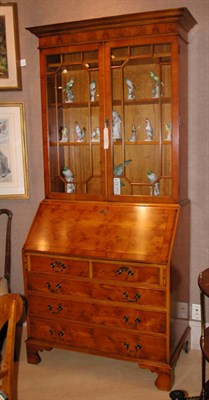 Lot 547 - Georgian Style Bird's Eye Yewwood Bureau...