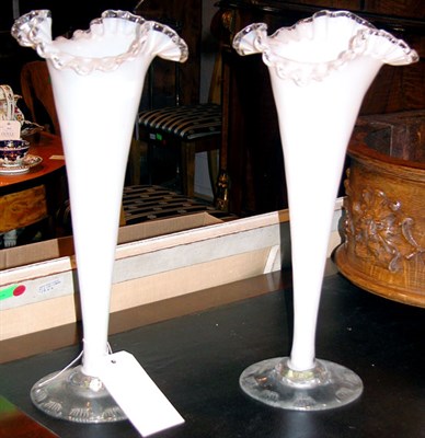 Lot 520 - Pair of Murano Glass Trumpet-Form Vases Height...
