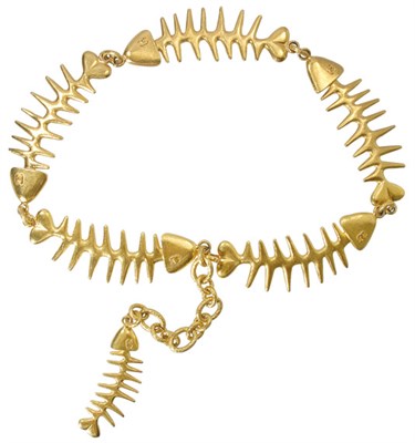 Lot 456 - Chanel Gilt-Metal Fish Skeleton Belt French,...
