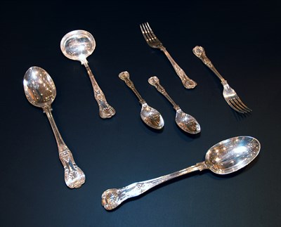 Lot 3427 - Sheffield Silver Flatware Service In the Kings...
