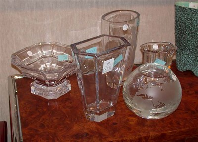 Lot 237 - Five Clear Glass Vases Including Alvar Alto,...