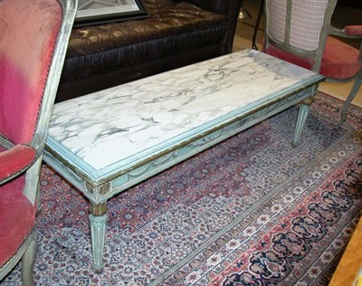 Lot 693 - Louis XVI Style Marble Top Painted Coffee...