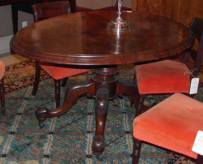 Lot 606 - Victorian Burl-Walnut Tilt-Top Breakfast Table...