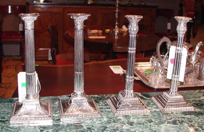 Lot 581 - Two Pairs of Georgian Style Silver Plated...