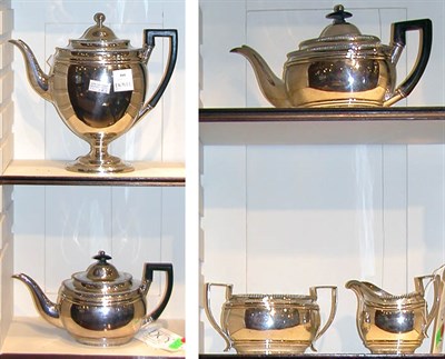 Lot 595 - Federal Style Silver Plated Five-Piece Coffee...