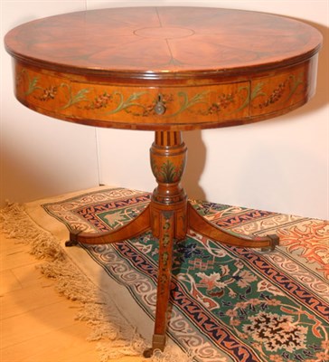 Lot 3207 - Edwardian Polychrome Painted Drum Table Height...