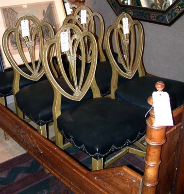 Lot 384 - Set of Six Georgian Style Painted Side Chairs
