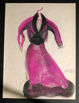 Lot 377 - Charles James Design Drawing Depicting a...