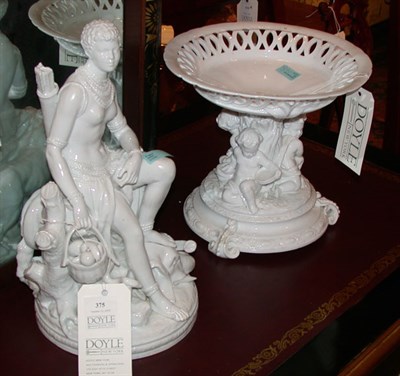 Lot 375 - CapodiMonte Porcelain Figure of America;...