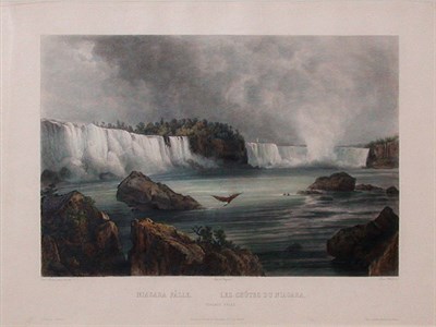 Lot 3081 - After Karl Bodmer NIAGARA FALLS Hand-colored...