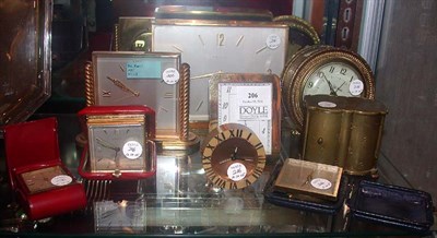 Lot 206 - Nine Desk and Boudoir Clocks Including four...