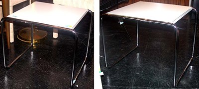 Lot 213 - Pair of Chromed Metal and Laminate Laccio Side...