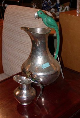 Lot 242 - Two Hardstone Mounted Mexican Hand Hammered...