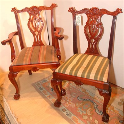 Lot 3526 - Set of Eight Georgian Style Mahogany Dining...