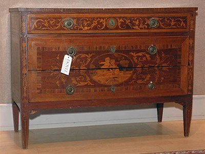 Lot 129 - Italian Inlaid Walnut Commode Height 32 inches,...