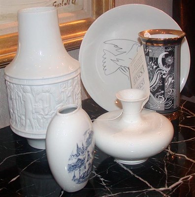 Lot 324 - Four Continental Porcelain Vases; Together...
