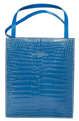 Lot 229 - Hermes Blue Denim Crocodile Lucy Bag...