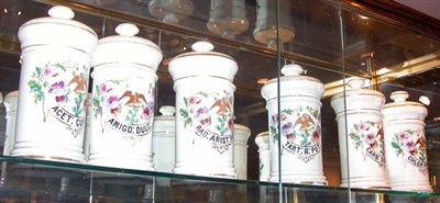 Lot 444 - Group of Six Porcelain Apothecary Jars