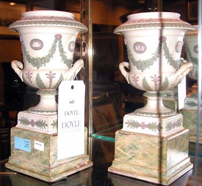Lot 445 - Pair of Neoclassical Style Porcelain Urns