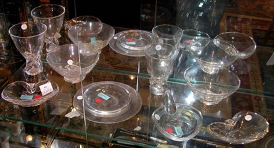 Lot 454 - Eight Steuben Glass Dishes Including five...