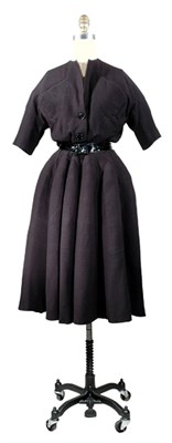 Lot 46 - Dior Black Wool Two-Piece Dress French, early...