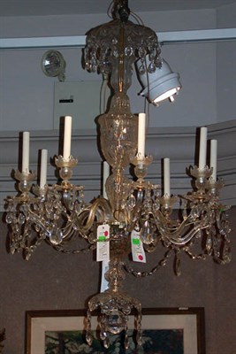 Lot 635 - George III Style Cut Glass Eight-Light Chandelier