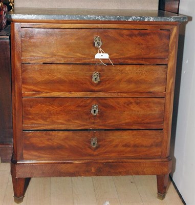 Lot 3464 - Continental Marble Top Mahogany Chest of...