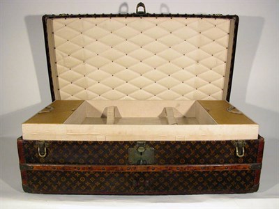 Lot 486 - Louis Vuitton Footlocker Trunk LV stamped...