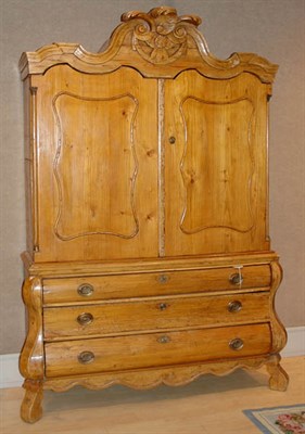 Lot 3401 - Dutch Baroque Pine Kas Height 7 feet 2 inches,...