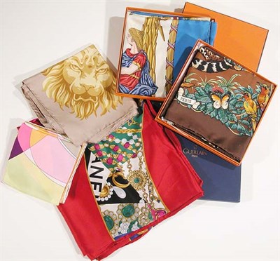 Lot 175 - Group of Hand Rolled Silk Twill Scarves...