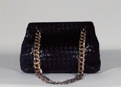 Lot 260 - Bottega Veneta Black Woven Leather Handbag Of...