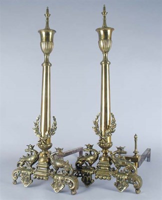 Lot 3456 - Pair of Neoclassical Style Gilt-Metal Andirons...