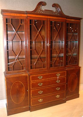 Lot 3565 - Georgian Style Mahogany Breakfront By Baker...