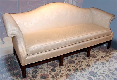 Lot 3563 - Georgian Style Upholstered Mahogany Camel Back...