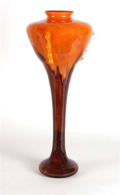 Lot 2726 - Schneider Applied Glass Vase Of elongated...