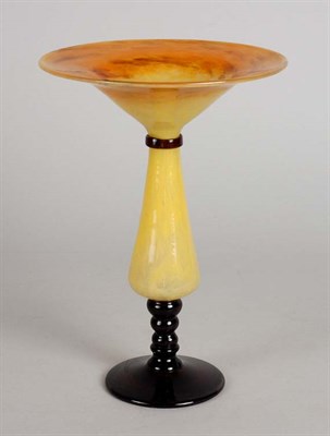 Lot 2725 - Schneider Applied Glass Footed Vase Of...