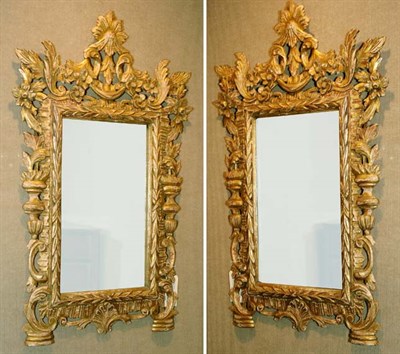 Lot 2593 - Pair of Georgian Style Gilt-Wood Mirrors Each...
