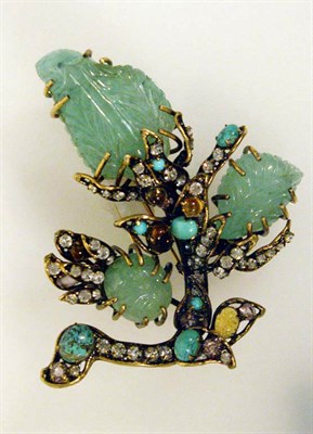 Lot 446 - Iradj Moini Carved Emerald Quartz Vine Pin...