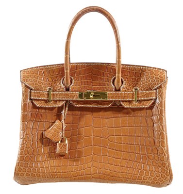 Lot 251 - Hermes Honey Matte Crocodile Birkin Bag Souple,...