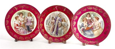Lot 2525 - Set of Three Carlsbad Porcelain Cabinet Plates...