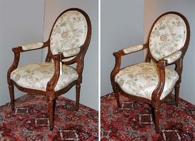 Lot 2528 - Pair of Louis XVI Style Carved Mahogany...