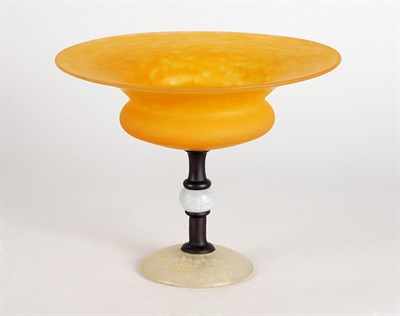 Lot 2730 - Schneider Frosted Glass Compote In mottled...