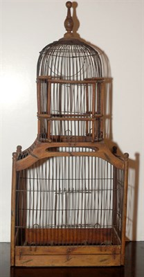 Lot 120 - Victorian Style Fruitwood Bird Cage Height 32...